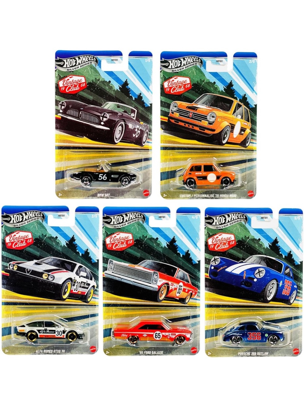 Hot Wheels Vintage '69 Club Assorted Die-Cast Cars - Blue & Orange